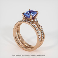 2.00 Ct. Blue Sapphire Ring, 14K Rose Gold 2