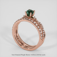 1.09 Ct. Greenish Blue Sapphire Ring, 14K Rose Gold 2