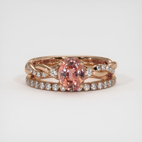 1.20 Ct. Padparadscha Sapphire Ring, 18K Rose Gold 1