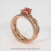 1.20 Ct. Padparadscha Sapphire Ring, 18K Rose Gold 2