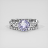 2.17 Ct. Violet Sapphire Ring, Silver 1