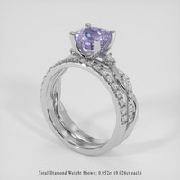 2.17 Ct. Violet Sapphire Ring, Silver 2