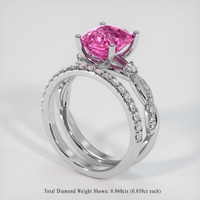 3.13 Ct. Pink Sapphire Ring, 10K White Gold 2
