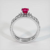 0.76 Ct. Pinkish Red Ruby Ring, 10K White Gold 3