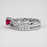 0.76 Ct. Pinkish Red Ruby Ring, 10K White Gold 4