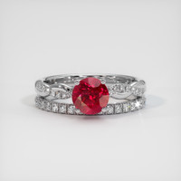 1.51 Ct. Purplish Red Ruby Ring, 10K White Gold 1