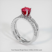 1.51 Ct. Purplish Red Ruby Ring, 10K White Gold 2