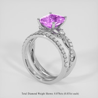 3.13 Ct. Pinkish Purple Sapphire Ring, 10K White Gold 2