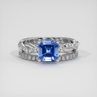 1.64 Ct. Blue Sapphire Ring, 10K White Gold 1