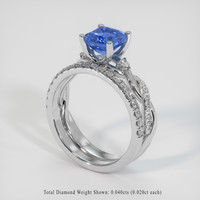1.64 Ct. Blue Sapphire Ring, 10K White Gold 2