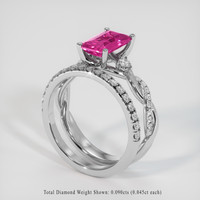 2.04 Ct. Pink Sapphire Ring, 10K White Gold 2