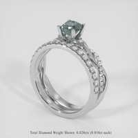 0.71 Ct. Green to Purple Alexandrite Ring, 14K White Gold 2
