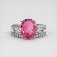 3.06 Ct. Sapphire Ring, 14K White Gold 1