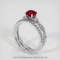 1.71 Ct. Ruby Ring, 14K White Gold 2