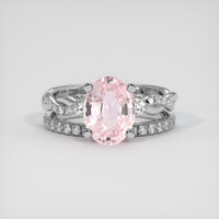 3.21 Ct. Pink Sapphire Ring, 14K White Gold 1