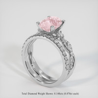 3.21 Ct. Pink Sapphire Ring, 14K White Gold 2