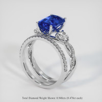 6.23 Ct. Sapphire Ring, 14K White Gold 2