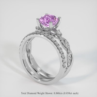 2.07 Ct. Pinkish Purple Sapphire Ring, 14K White Gold 2