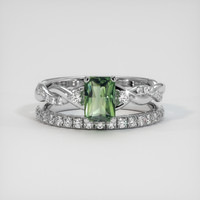 0.87 Ct. Sapphire Ring, 14K White Gold 1