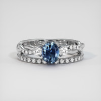 1.17 Ct. Blue Sapphire Ring, 14K White Gold 1