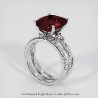 5.78 Ct. Reddish Orange Sapphire Ring, 14K White Gold 2