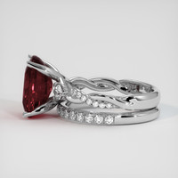 5.78 Ct. Reddish Orange Sapphire Ring, 14K White Gold 4