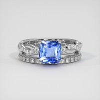 1.66 Ct. Blue Sapphire Ring, 14K White Gold 1