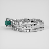 0.67 Ct. Bluish Green Sapphire Ring, 14K White Gold 4