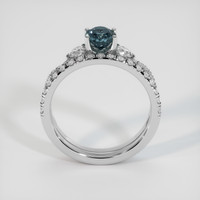 1.28 Ct. Greenish Blue Sapphire Ring, 14K White Gold 3