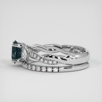 1.28 Ct. Greenish Blue Sapphire Ring, 14K White Gold 4