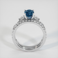 1.75 Ct. Greenish Blue Sapphire Ring, 14K White Gold 3