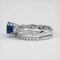 1.75 Ct. Greenish Blue Sapphire Ring, 14K White Gold 4