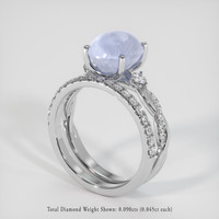 4.04 Ct. Blue Sapphire Ring, 14K White Gold 2