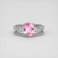 2.16 Ct. Pink Sapphire Ring, 14K White Gold 1