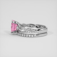 2.16 Ct. Pink Sapphire Ring, 14K White Gold 4
