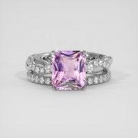 2.50 Ct. Purplish Pink Sapphire Ring, 14K White Gold 1
