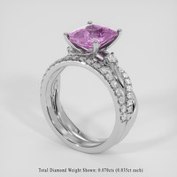 2.50 Ct. Purplish Pink Sapphire Ring, 14K White Gold 2