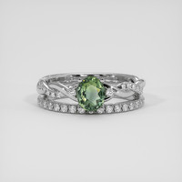 1.27 Ct. Green Sapphire Ring, 14K White Gold 1