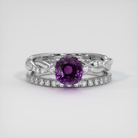 2.16 Ct. Purple Sapphire Ring, 14K White Gold 1