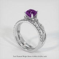 2.16 Ct. Purple Sapphire Ring, 14K White Gold 2