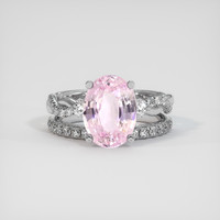 4.59 Ct. Pink Sapphire Ring, 14K White Gold 1