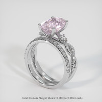 4.59 Ct. Pink Sapphire Ring, 14K White Gold 2