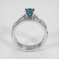 0.92 Ct. Greenish Blue Sapphire Ring, 14K White Gold 3