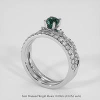 1.09 Ct. Greenish Blue Sapphire Ring, 14K White Gold 2