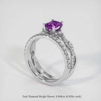 0.88 Ct. Purple Sapphire Ring, 14K White Gold 2