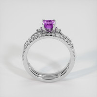 0.88 Ct. Purple Sapphire Ring, 14K White Gold 3