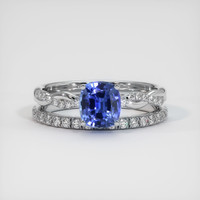 1.58 Ct. Sapphire Ring, 18K White Gold 1