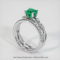 1.13 Ct. Emerald Ring, 18K White Gold 2