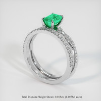 0.87 Ct. Emerald Ring, 18K White Gold 2