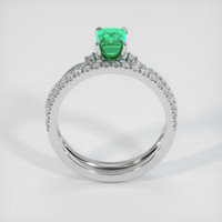 0.87 Ct. Emerald Ring, 18K White Gold 3